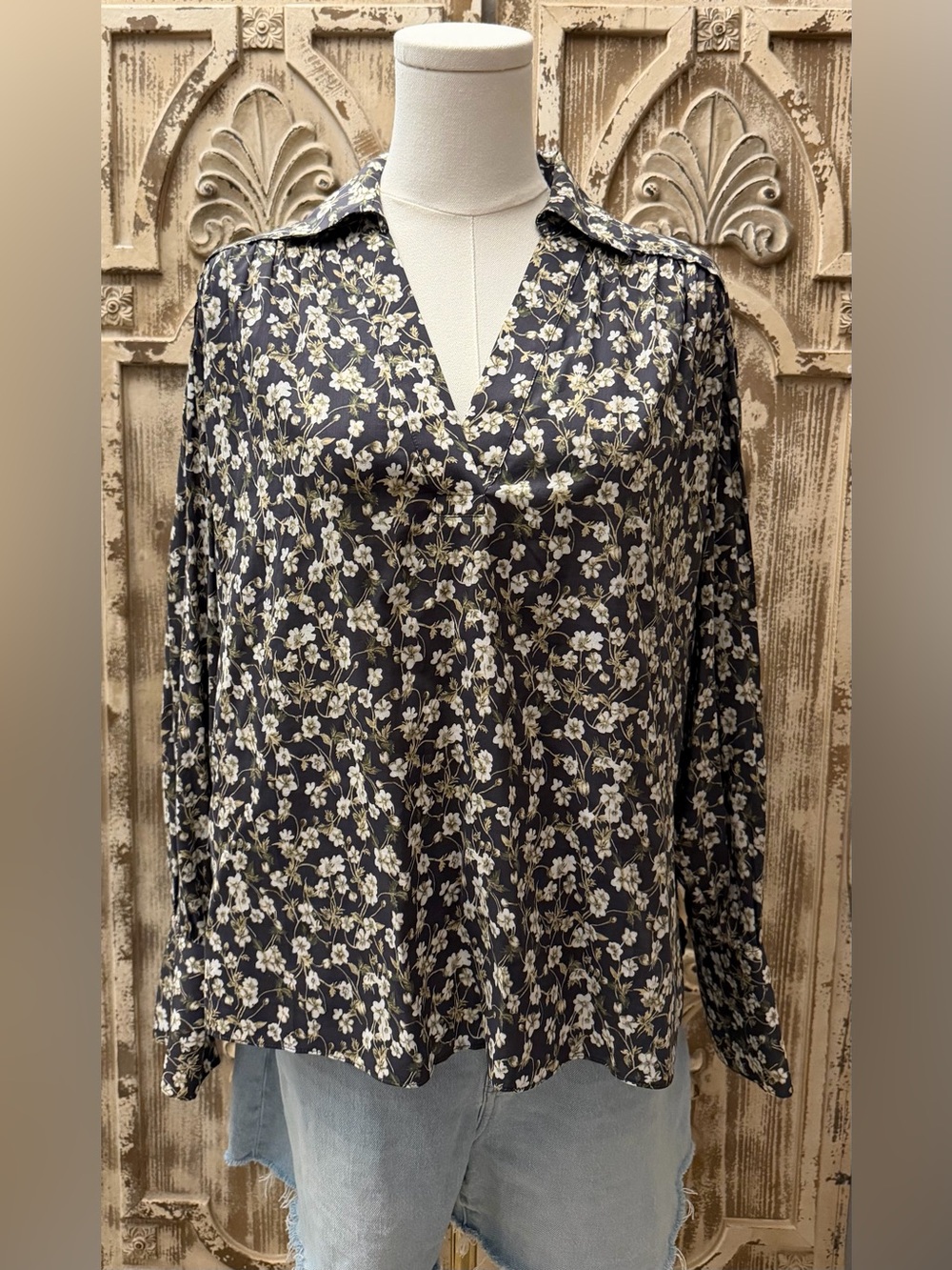 Madewell popover V-Neck Blouse